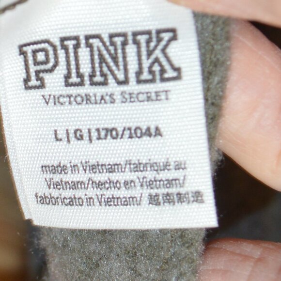 PINK Victoria's Secret L Green Camo L/S Sweatshirt - Picture 3 of 4